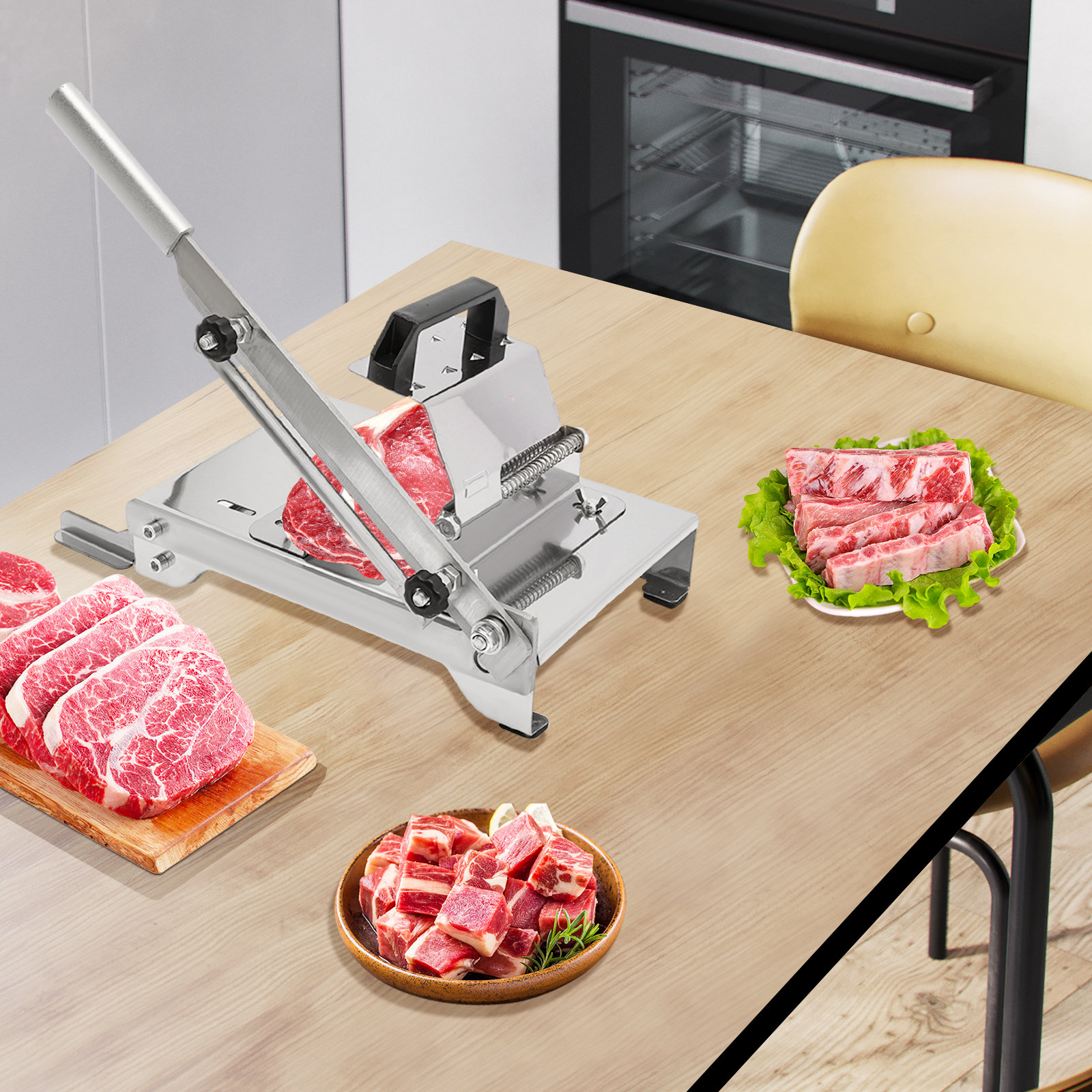 JOYDING Stainless Steel Manual Meat Slicer Manual for Meat